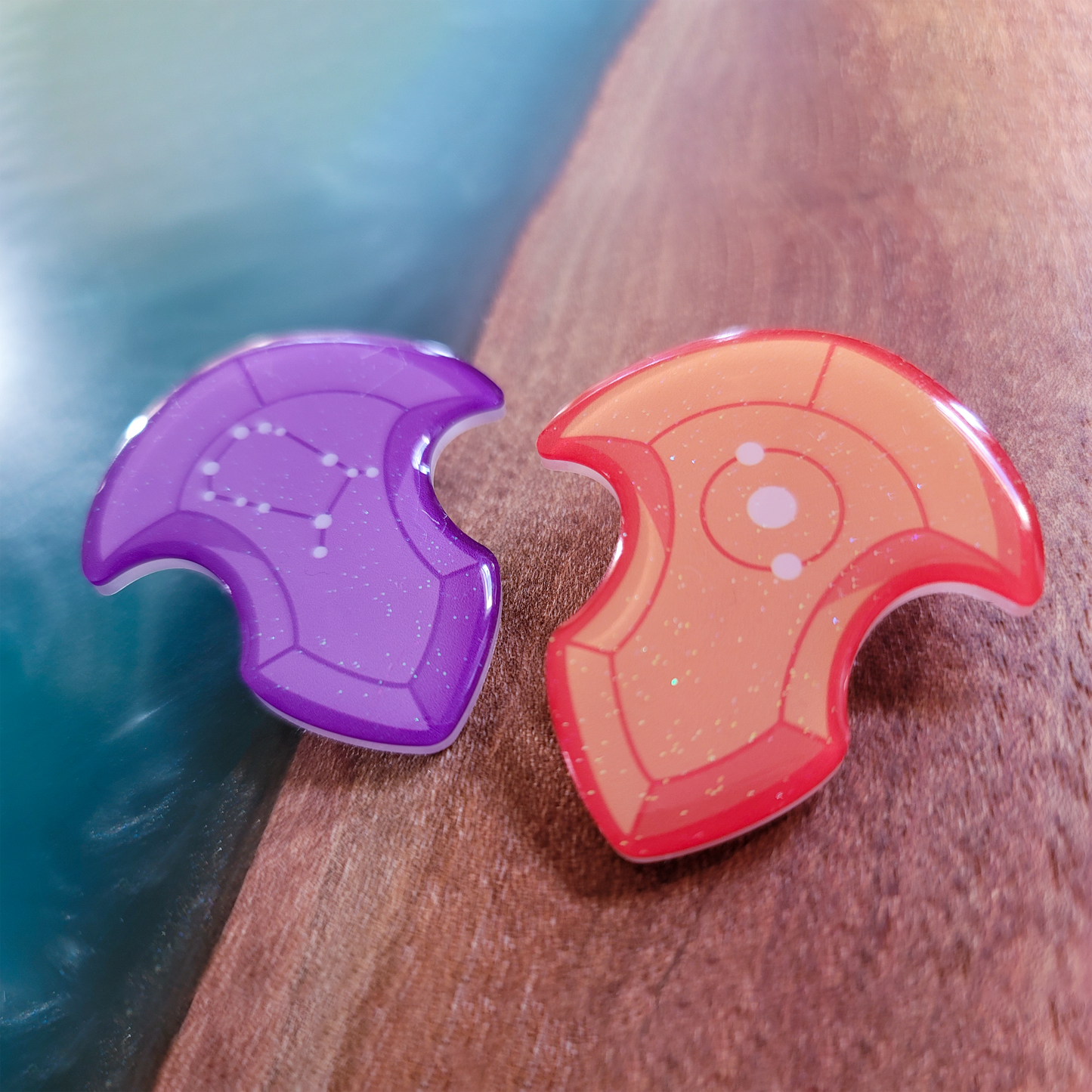 FFXIV Crystals Glitter Acrylic Hair Clips