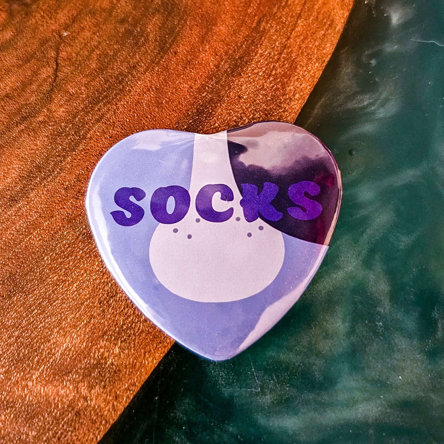 Muffin & Socks Heart Pin Buttons