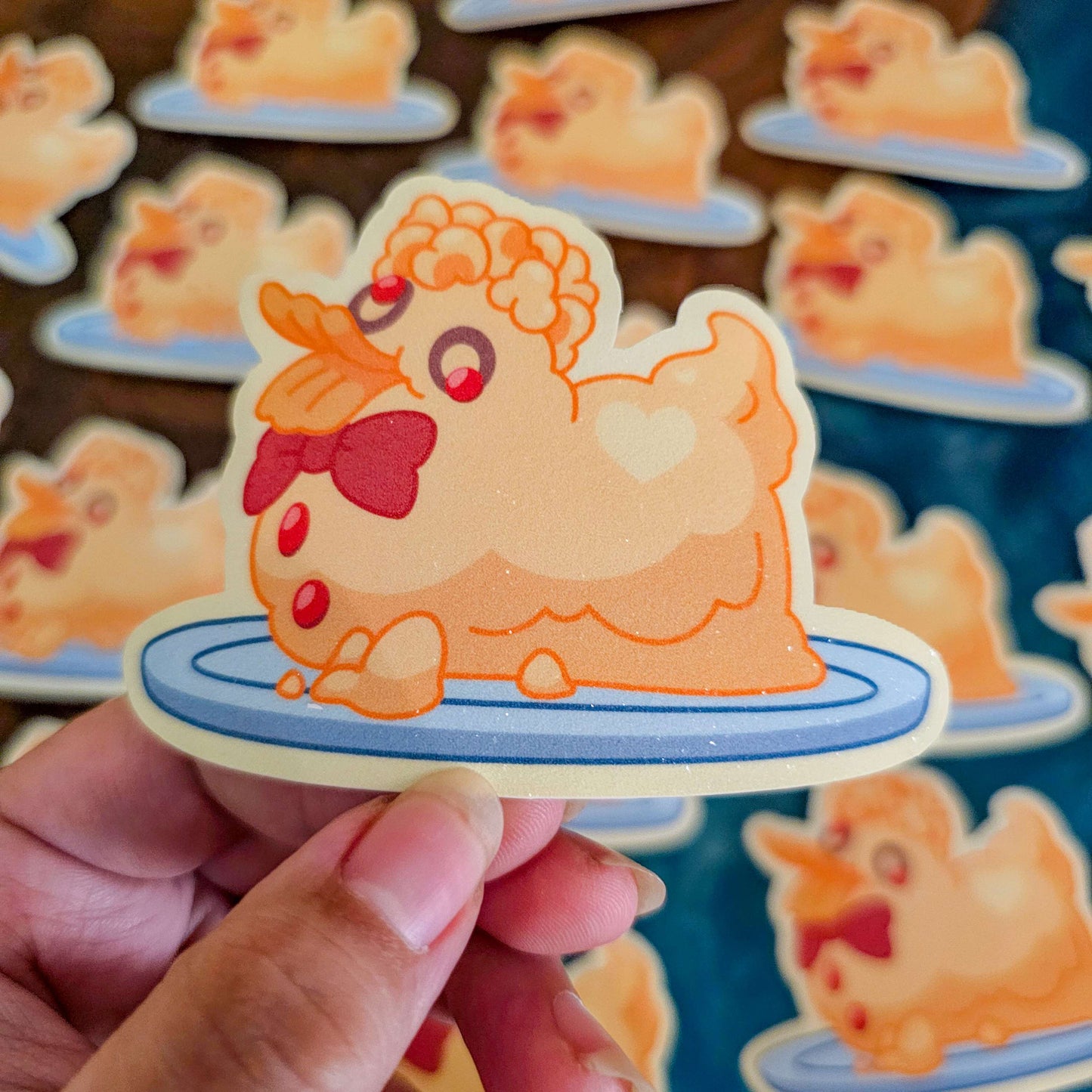 Duck Birthday Cake Glitter Sticker